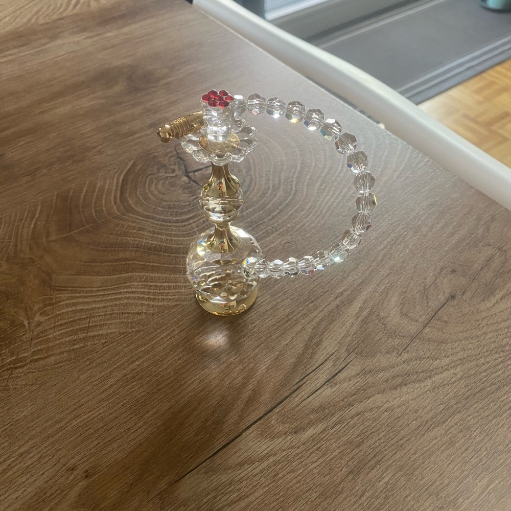 Crystal Hookah with Gold Accents